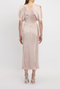 Victoria Beckham Gathered Waist Midi Dress - Blush/Apricot - Thumbnail 4