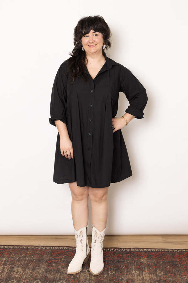 Colibri Pintuck Poplin Dress - Black