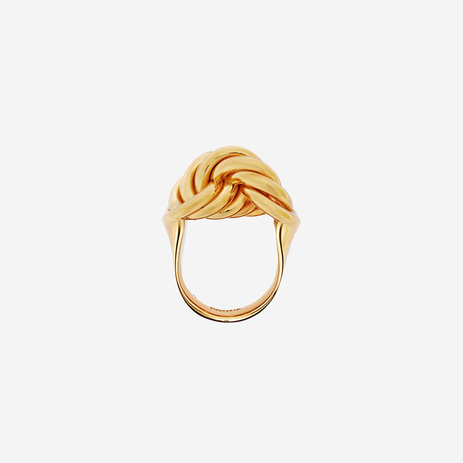 Jil Sander Brass Ring With Braided Detail - Golden | Garmentory