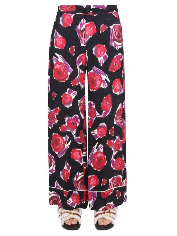 パンツ MARNI VISCOSE RAYON PIJAMA PANTS WITH FLORAL PATTERN Marni Pijama Pants With Floral Pattern Pants | Garmentory