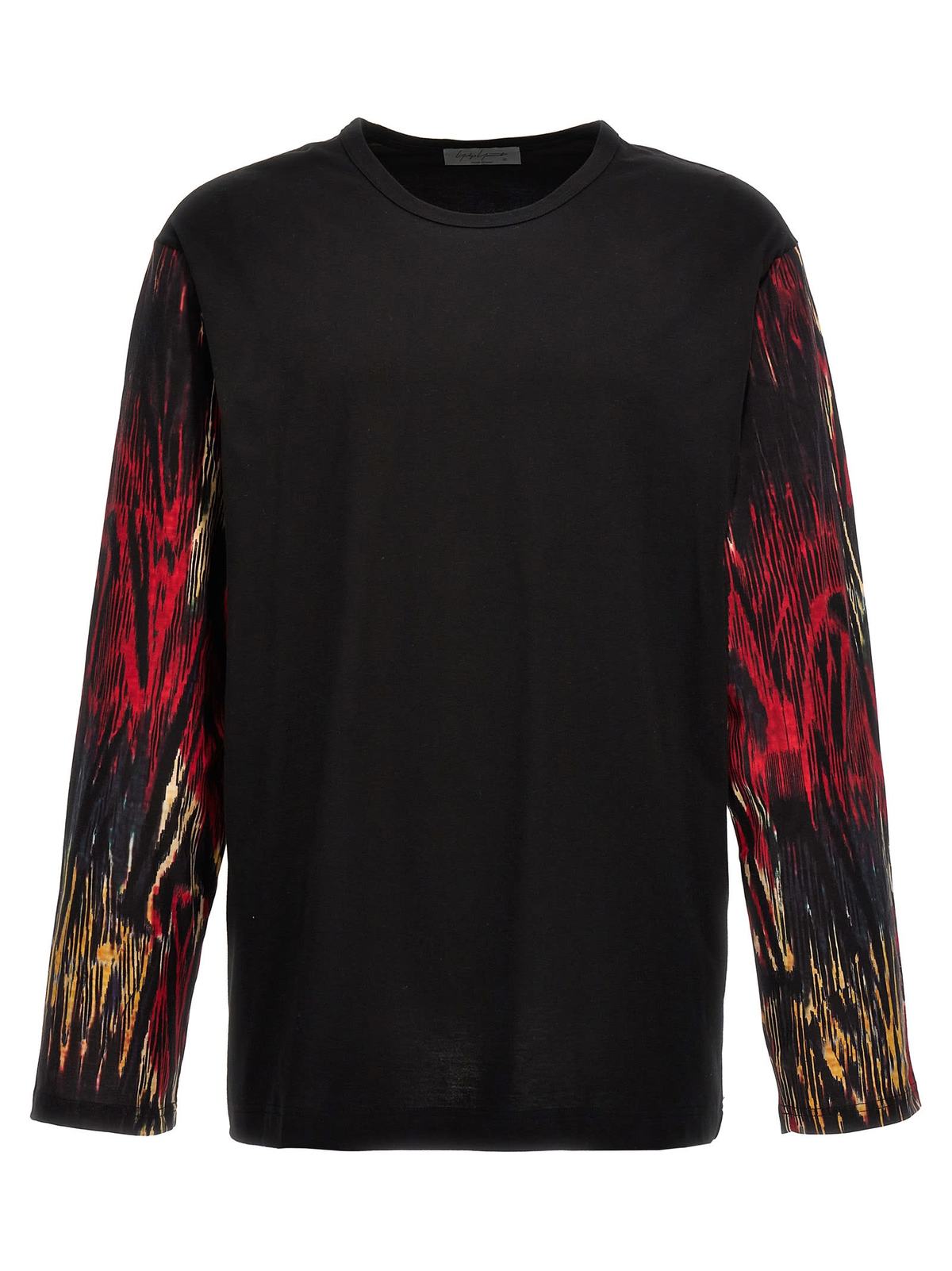 Tシャツ・カットソー YOHJI YAMAMOTO Contrast sleeve t-shirt Black Yohji Yamamoto Contrast Sleeve T-Shirt - Black | Garmentory