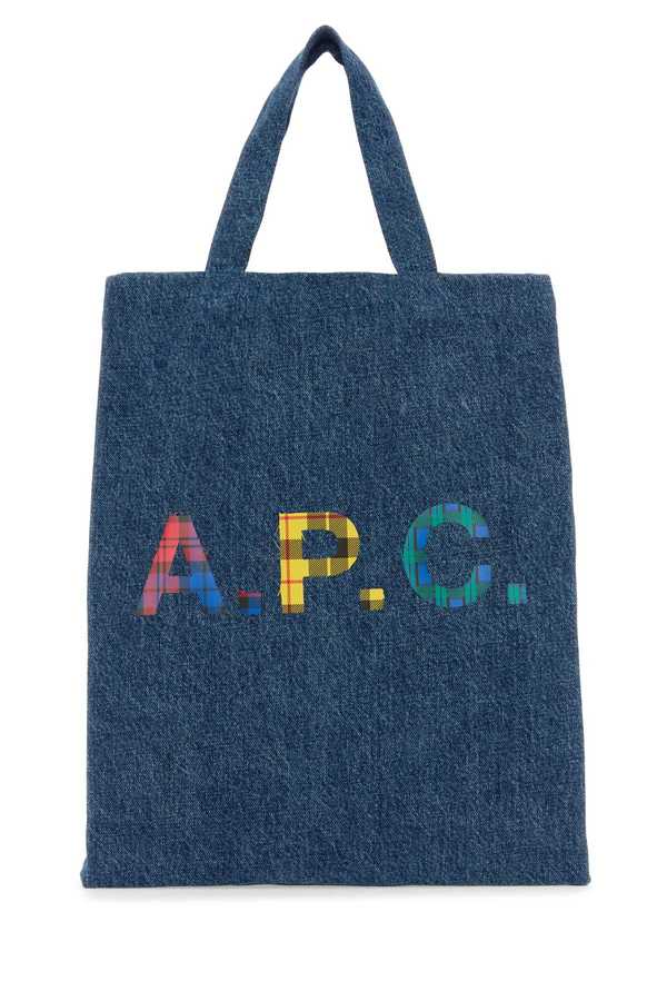 A.P.C. Denim Mini Lou Shopping Bag - Washed Indigo