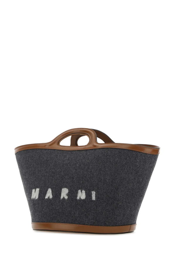 Marni Two-Tone Felt And Leather Small Tropicalia Summer Handbag