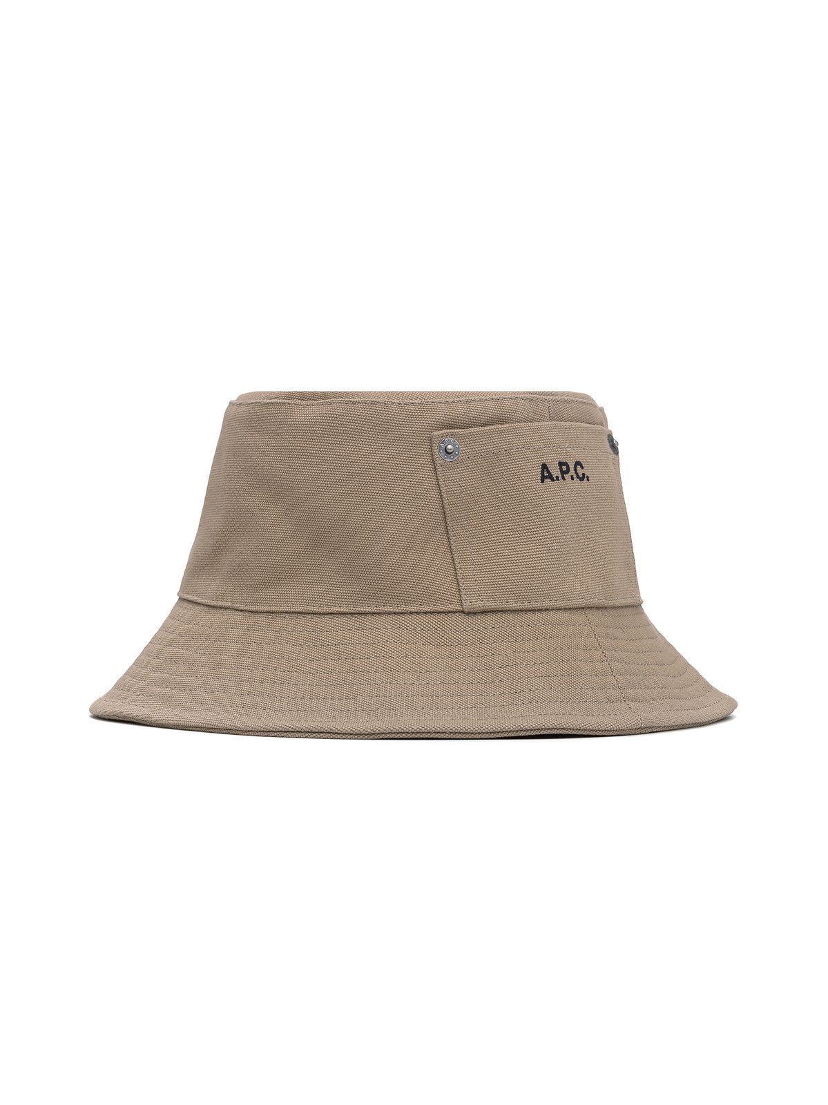 A.P.C. Logo-Embroidered Wide Brim Bucket Hat - Sand | Garmentory display picture 1