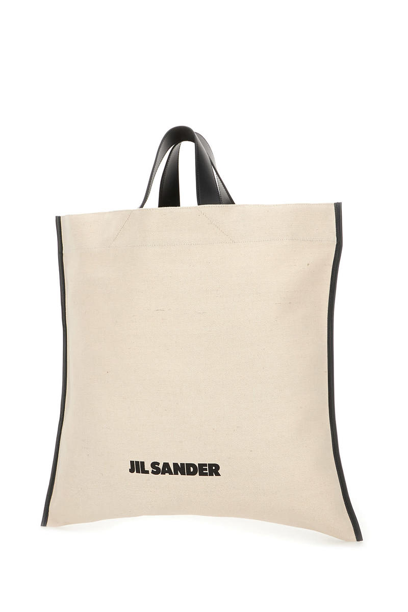 トートバッグ JIL SANDER SAND CANVAS SHOPPING BAG Jil Sander Canvas Shopping Bag - Sand | Garmentory