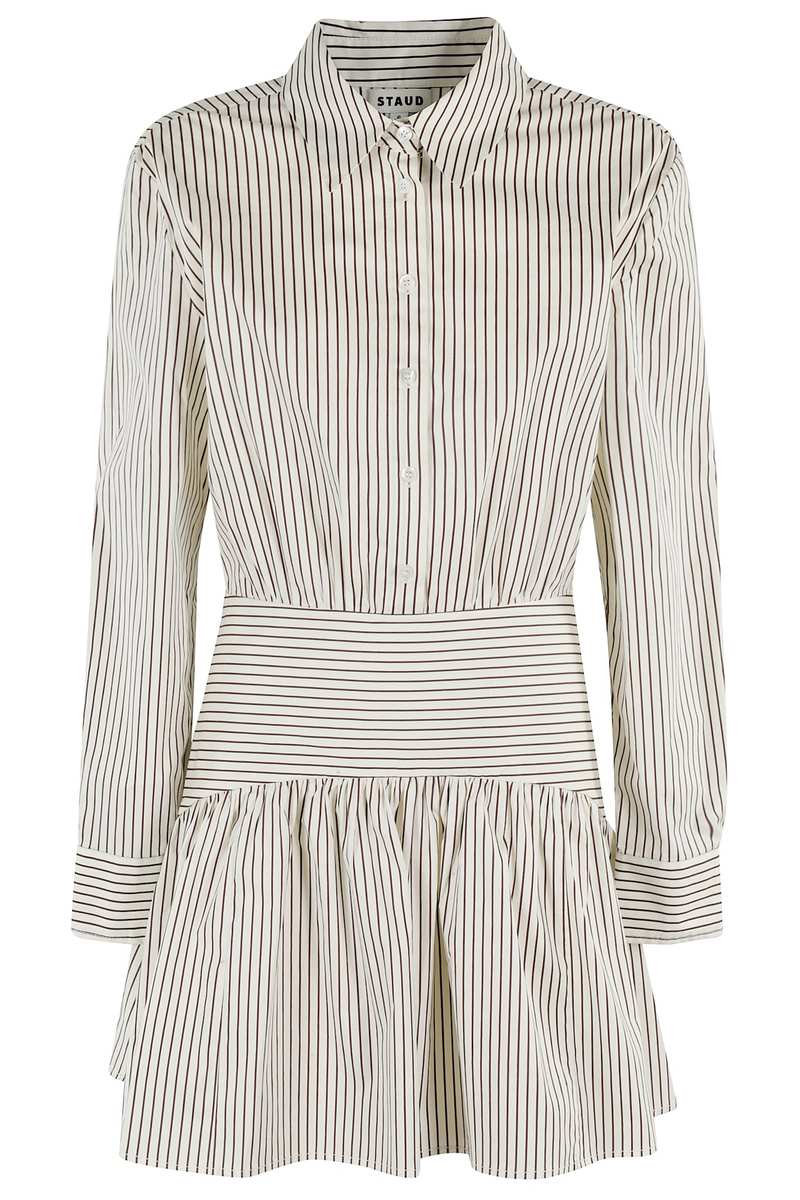 Staud Rocco Mini Dress - Brown/Ivory | Garmentory Staud Rocco Mini Dress - Brown/Ivory | Garmentory