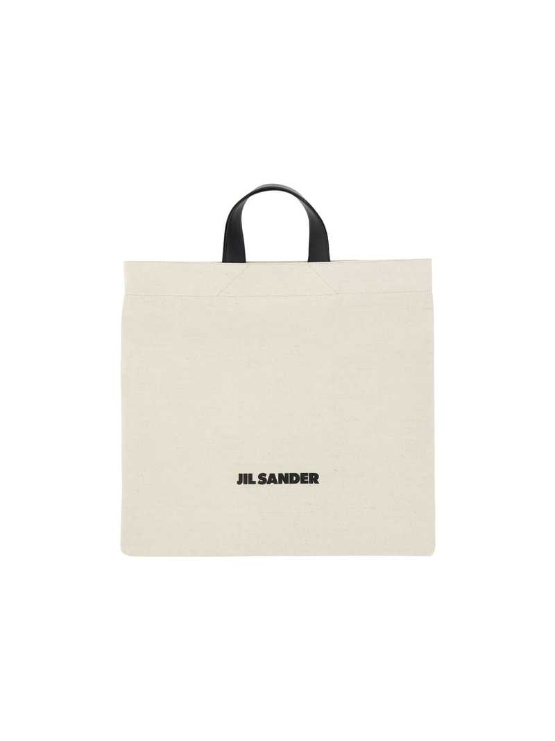 トートバッグ JIL SANDER SAND CANVAS FLAT SHOPPING BAG Jil Sander Sand Canvas Shopping Bag - Sand | Garmentory