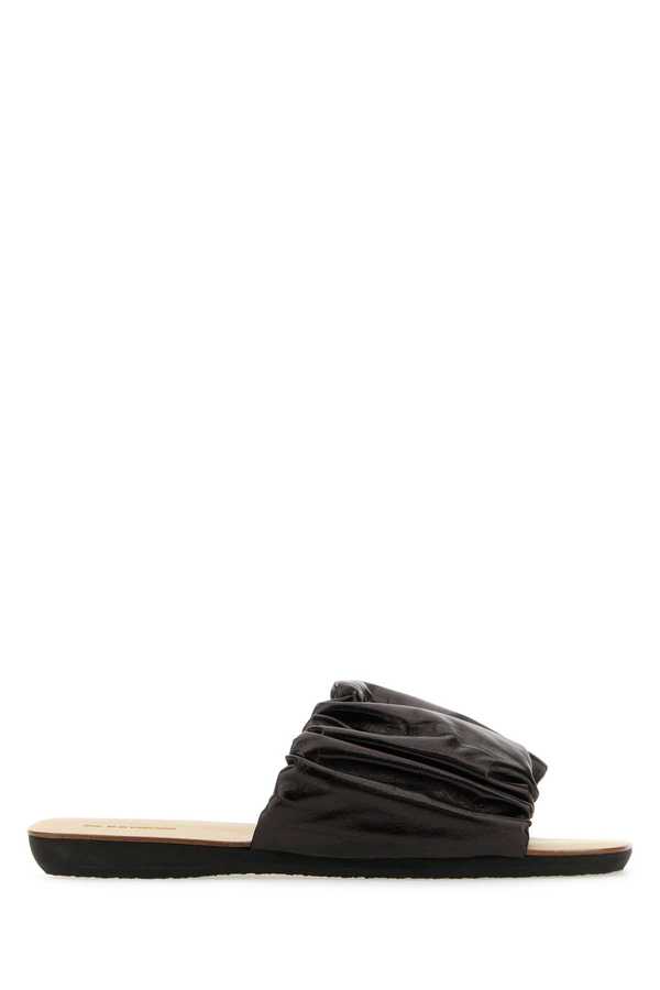 Jil Sander Leather Slippers - Dark Brown