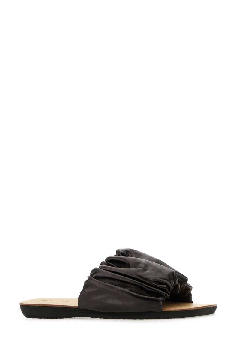 サンダル・ミュール JIL SANDER Dark Brown Leather Slippers Jil Sander Dark Brown Leather Slippers | italist