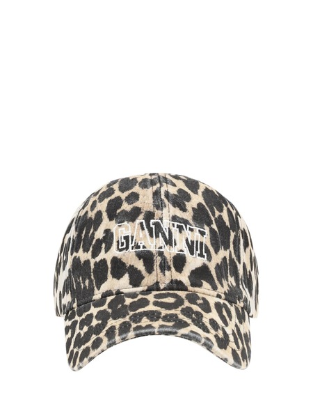 Ganni Slate Cotton Baseball Cap - Black | Garmentory