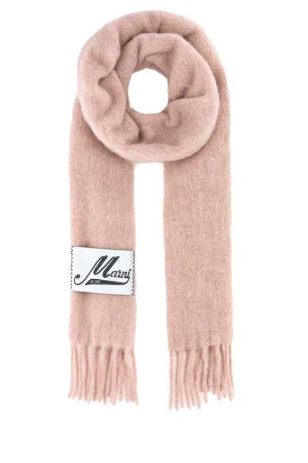 Marni Embroidered Wool Blend Scarf - Blue/Lilac | Garmentory