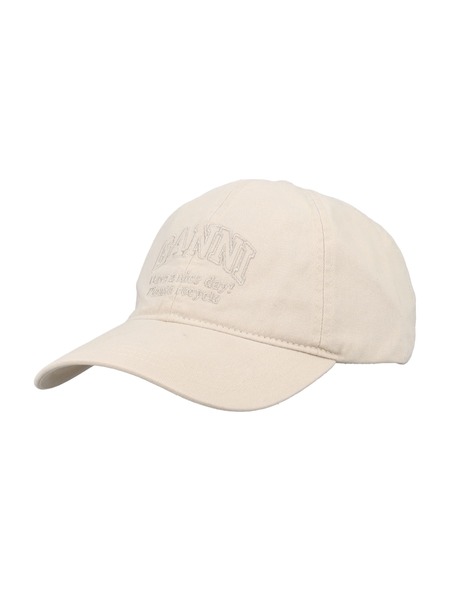 Ganni Slate Cotton Baseball Cap - Black | Garmentory