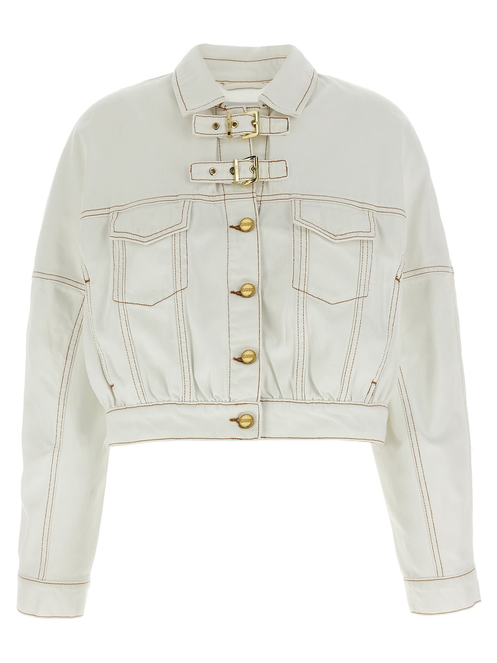 【関税&送料込】Ganni Denim Jacket Ganni Denim Jacket - White | Garmentory