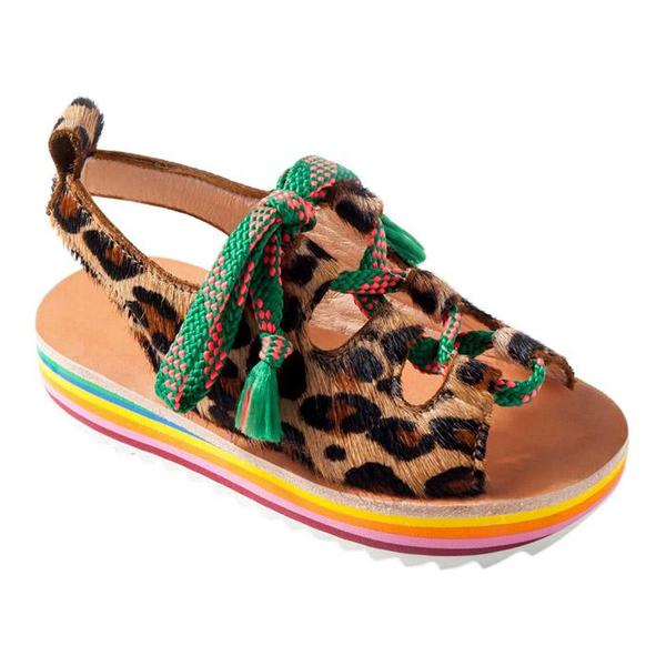kids leopard print sandals