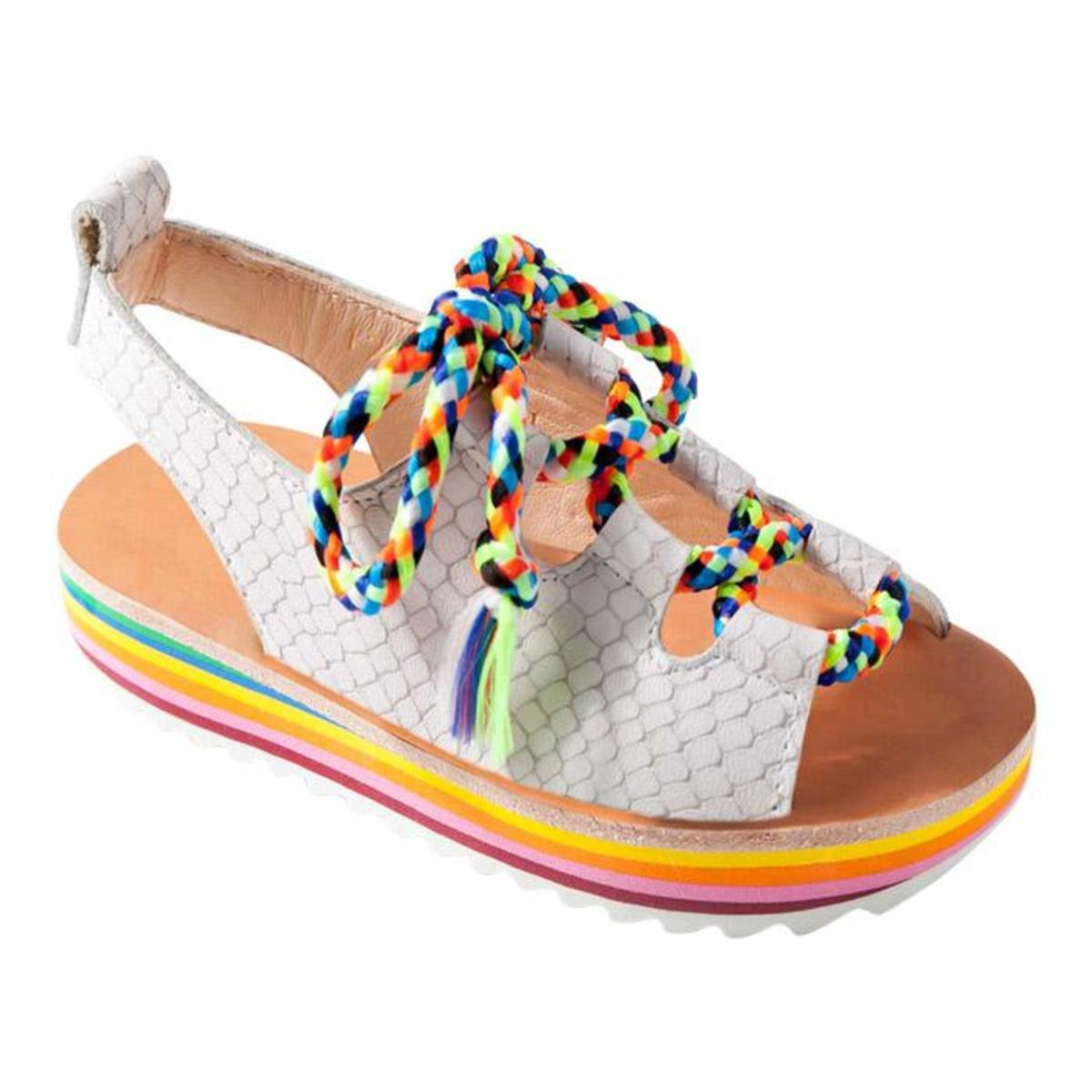 KIDS Maison Mangostan Guajava Leather Sandal - White Python Effect  - Image 1 of 1