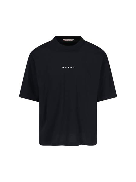 ★MARNI★ Slogan Print Short Sleeve T-Shirt Cassis HUMU0284X Marni Short Sleeve T-Shirt - Cassis | Garmentory