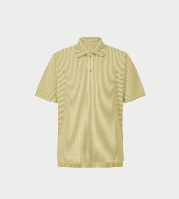 Issey Miyake Homme Plisse MC Relaxed Polo Shirt - Dry Grass Green