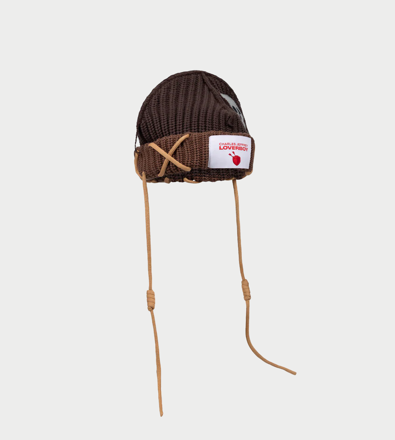 Charles Jeffrey Skull Balloon Beanie - Brown | Garmentory