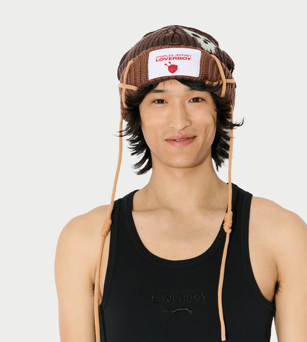 Charles Jeffrey Skull Balloon Beanie - Brown | Garmentory