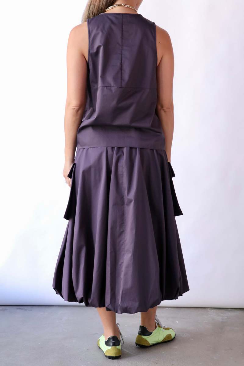 Tibi Eco Poplin Tie Front Top - Eggplant