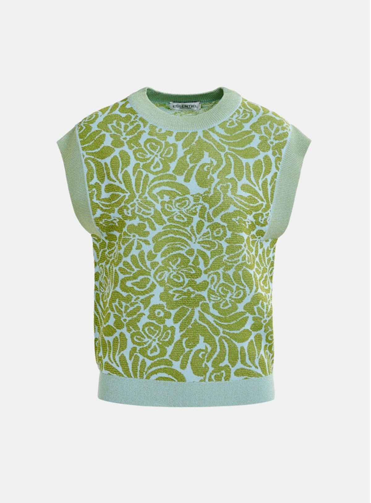 Essentiel Antwerp Homar Sleeveless Jacquard Top - Light Green - Image 1 of 2