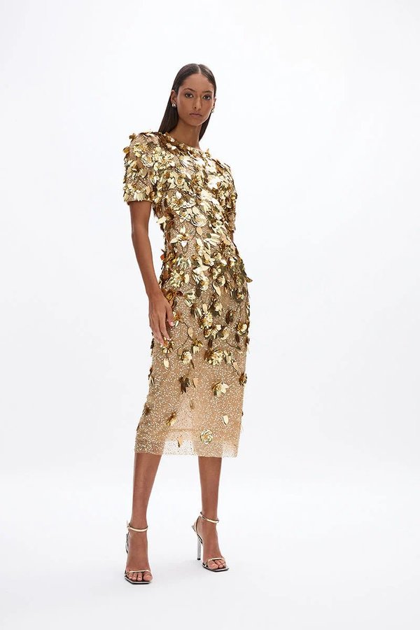 Rachel Gilbert Hugo Dress - Gold | Garmentory
