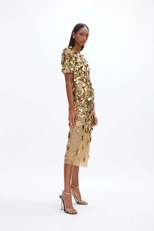 Rachel Gilbert Hugo Dress - Gold | Garmentory Rachel Gilbert Hugo Dress - Gold | Garmentory
