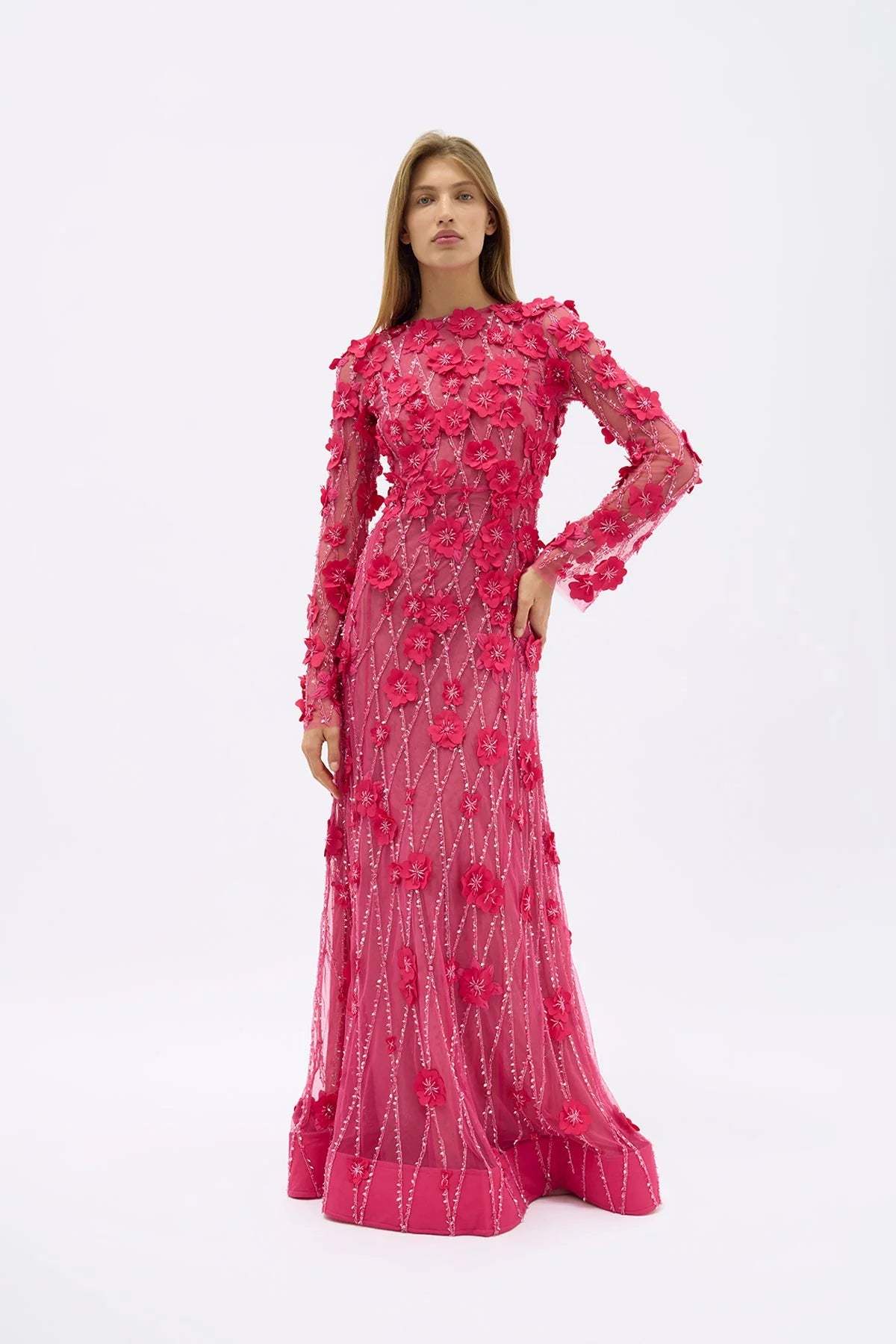 open lace back dress Rachel Allan RQ1135 Quinceanera Applique Long Ball Gown – The Dress Outlet main image 1