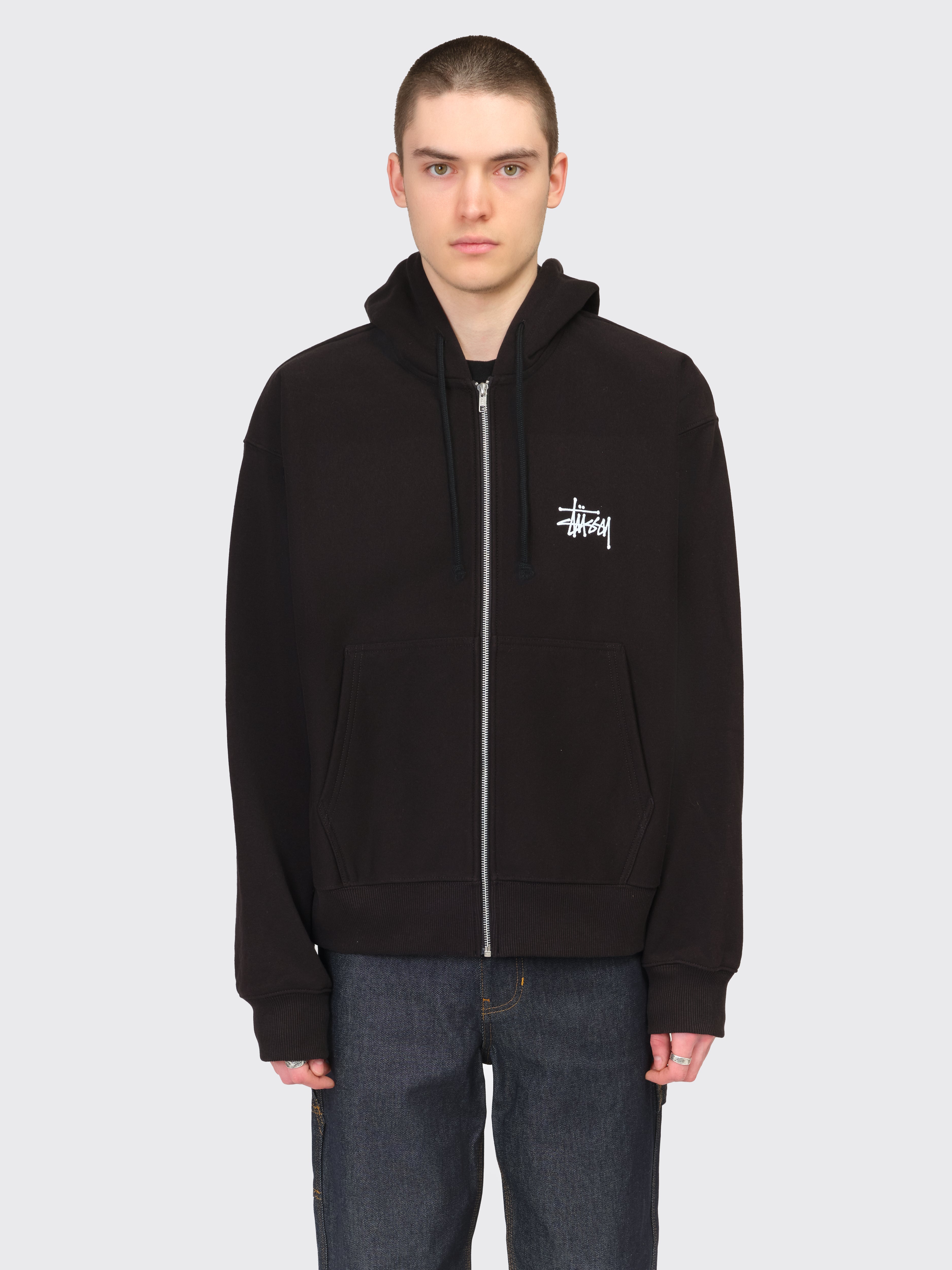 Stussy Big & Meaty Zip Hoodie - Black | Garmentory