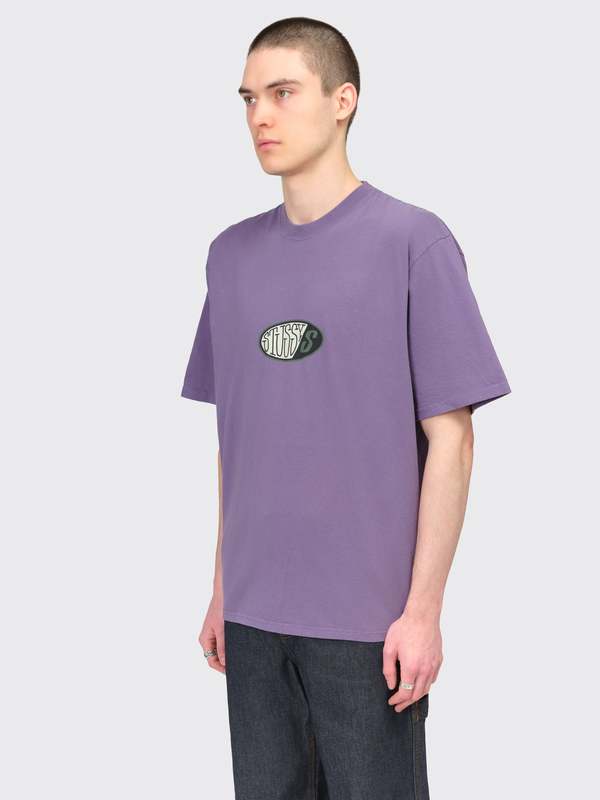 Stussy Pitstop Pigment Dyed Tee - Grape | Garmentory