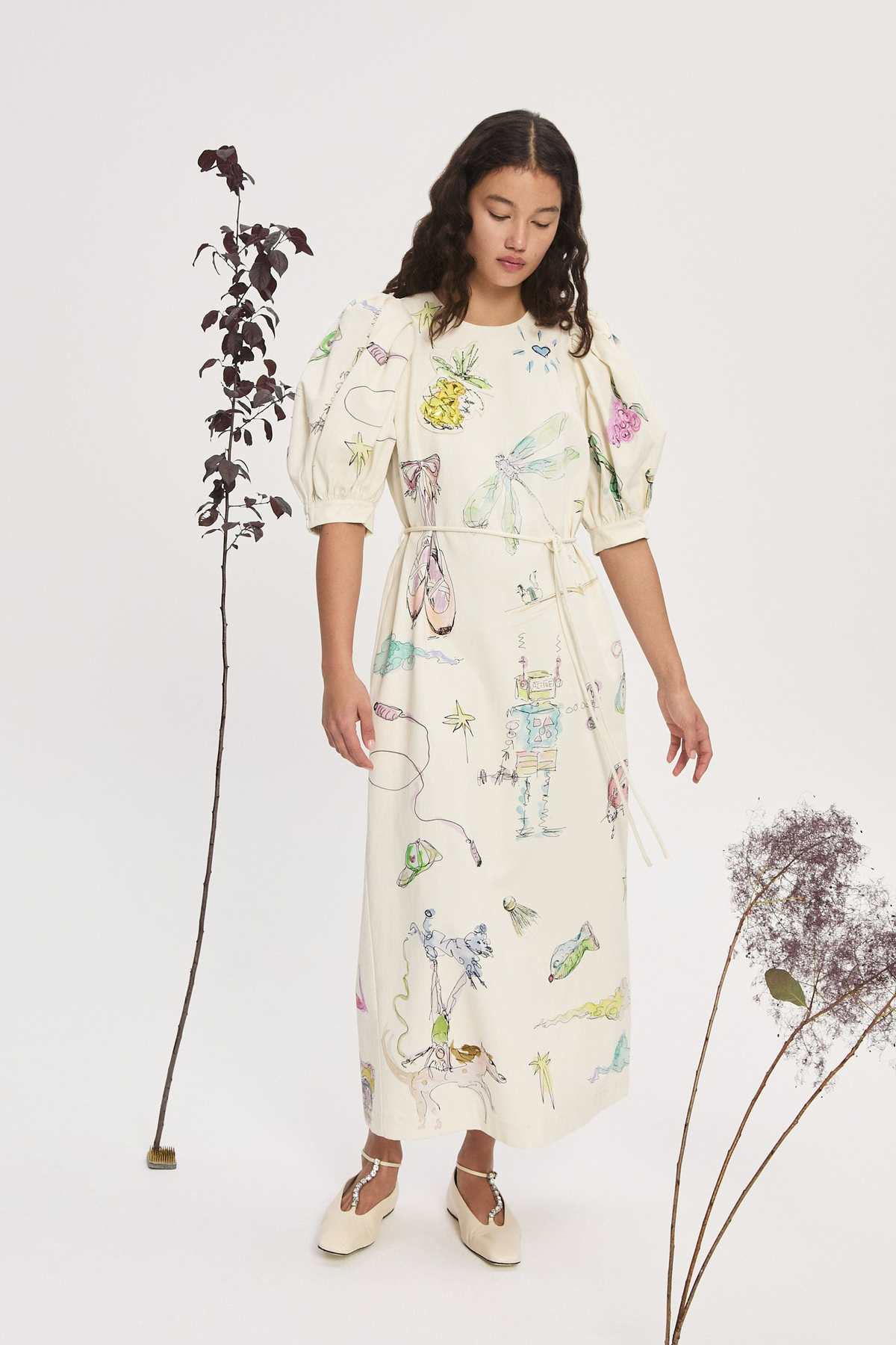alemais court mini dress Court printed cotton minidress in white - Alemais