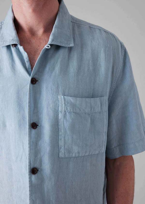 TOAST Linen Short Sleeve Shirt - Dove Blue