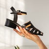 Either/OR Fisher Heel Sandal - Black - Thumbnail 2