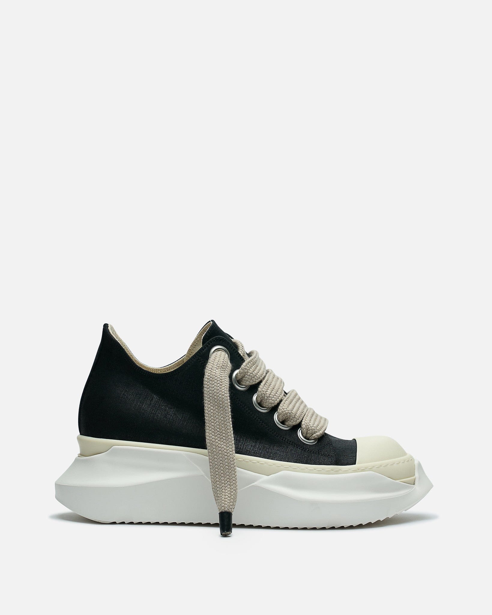 Rick Owens Jumbo Laces Abstract Sneaker - Black/Milk