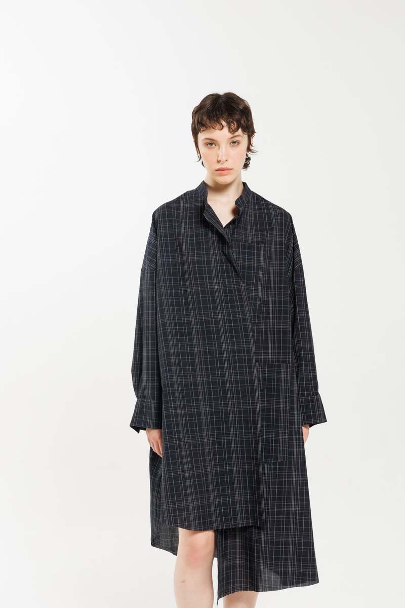 Serienumerica Asymmetric Shirt Dress - Blue Serienumerica Asymmetric Shirt Dress - Blue