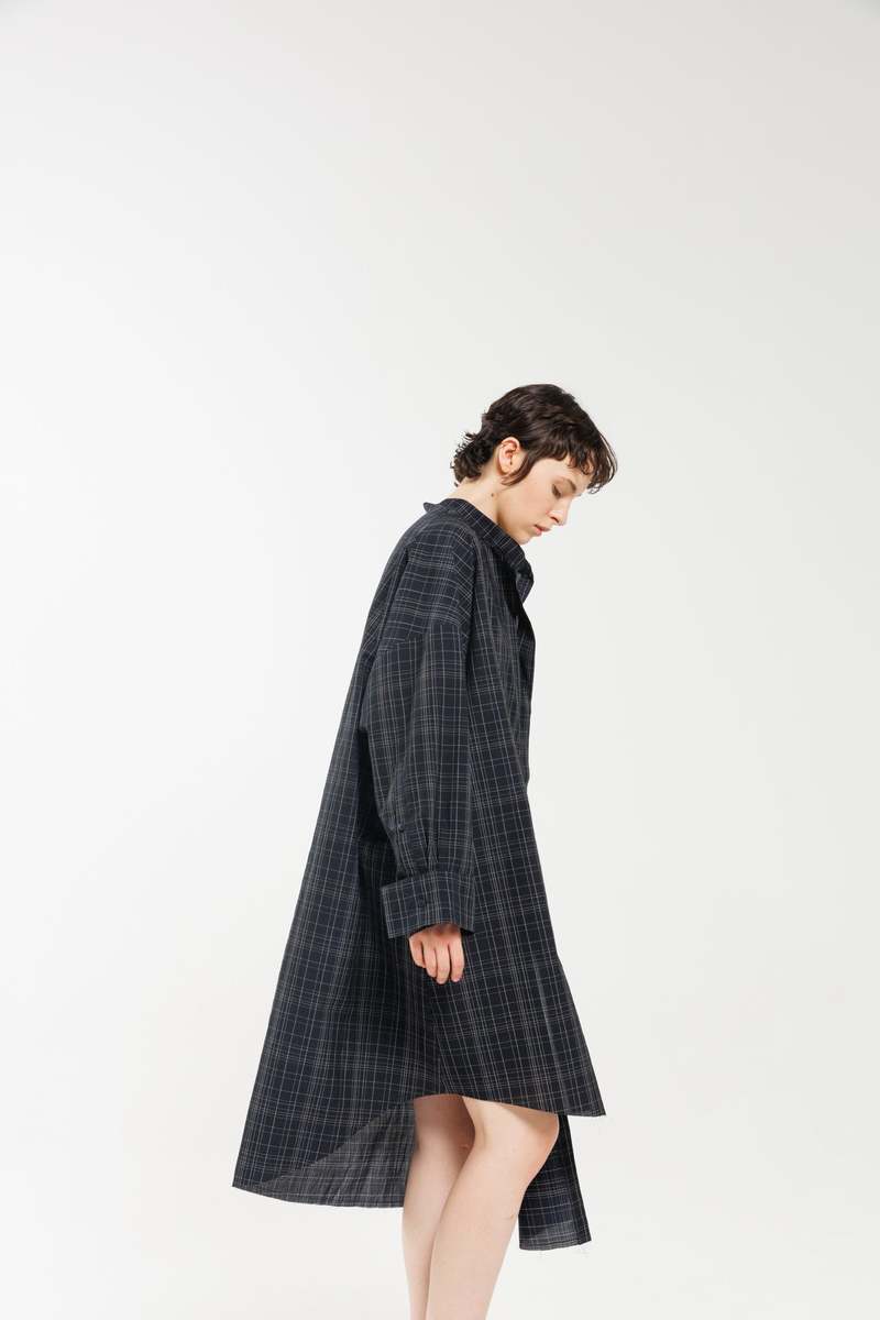 Serienumerica Asymmetric Shirt Dress - Blue Serienumerica Asymmetric Shirt Dress - Blue