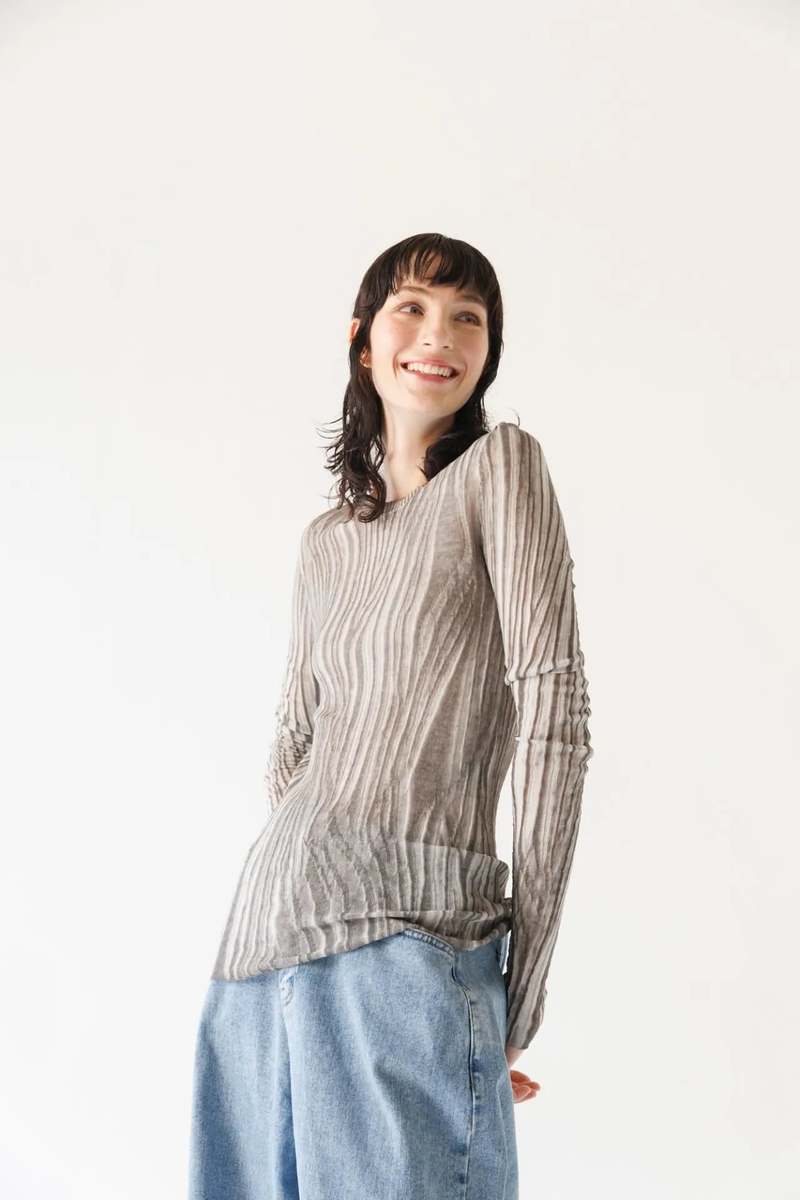 Serienumerica Long Sleeved Shirt - Cold Dyed Grey