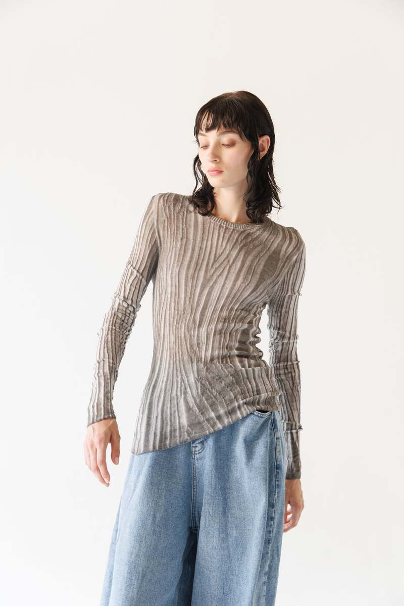 Serienumerica Long Sleeved Shirt - Cold Dyed Grey