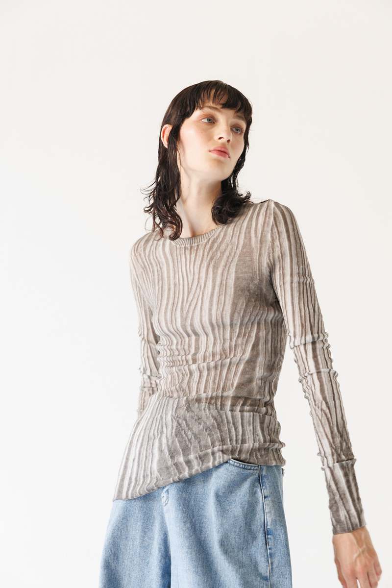 Serienumerica Long Sleeved Shirt - Cold Dyed Grey