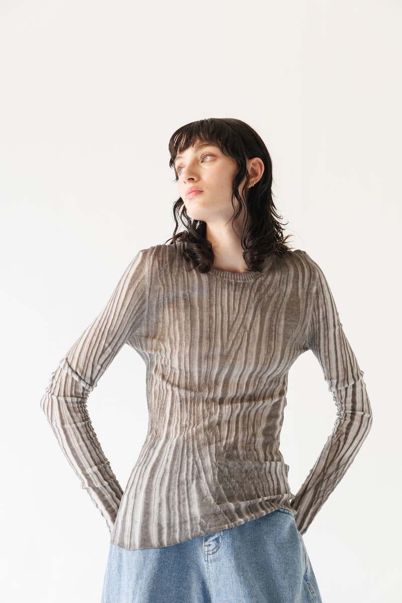 Serienumerica Long Sleeved Shirt - Cold Dyed Grey