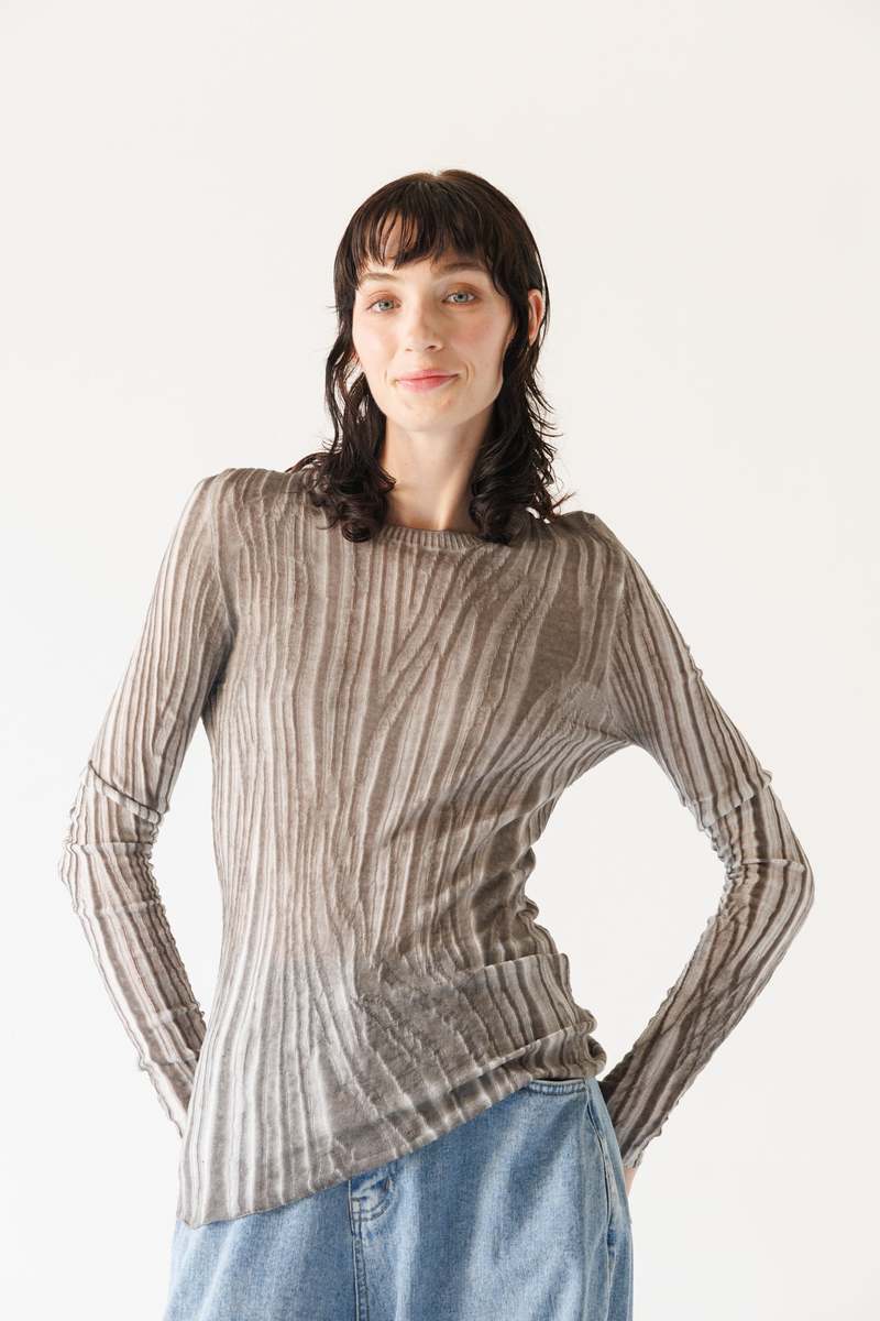 Serienumerica Long Sleeved Shirt - Cold Dyed Grey