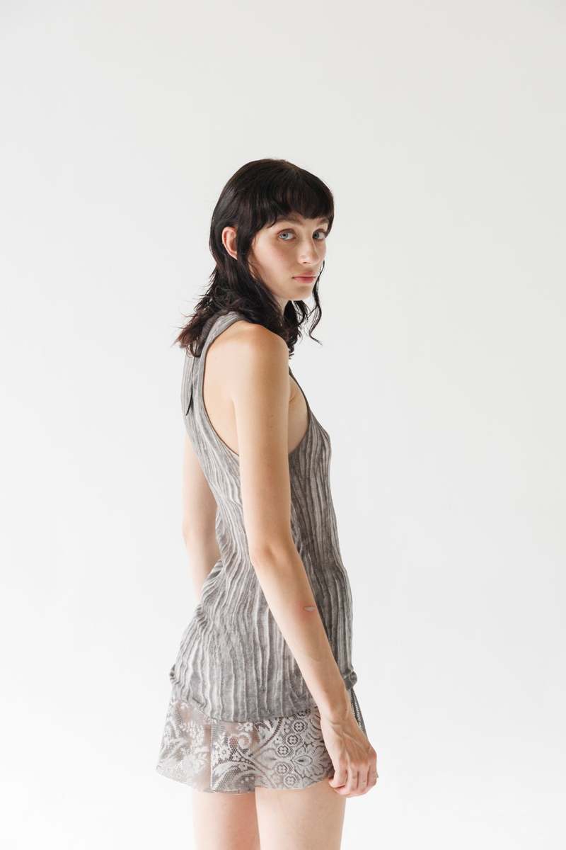 Serienumerica Tank Top - Cold Dyed Grey