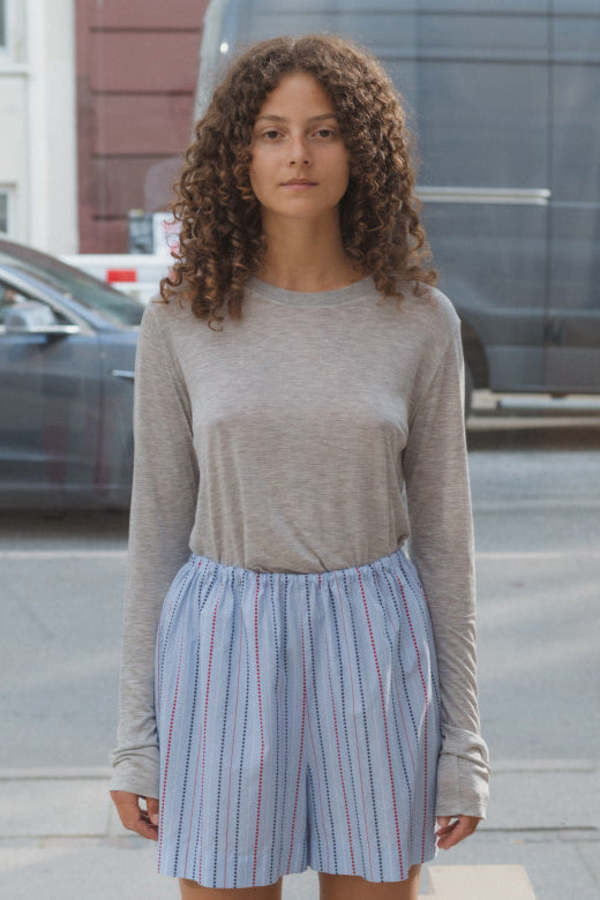 Baserange Long Sleeve Bamboo Tee - Grey Melange | Garmentory