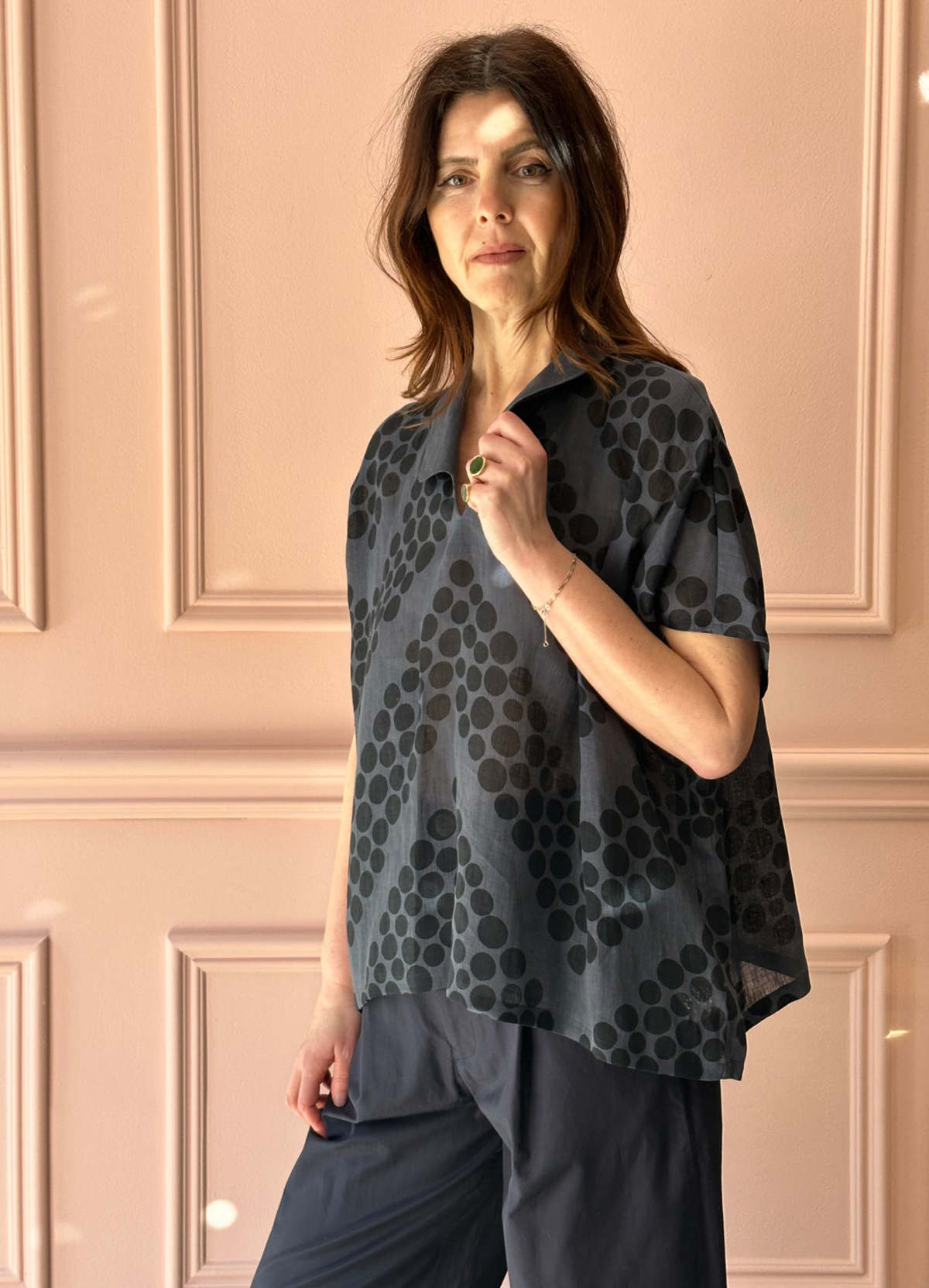 MINA PERHONEN Kupla Top - Charcoal | Garmentory