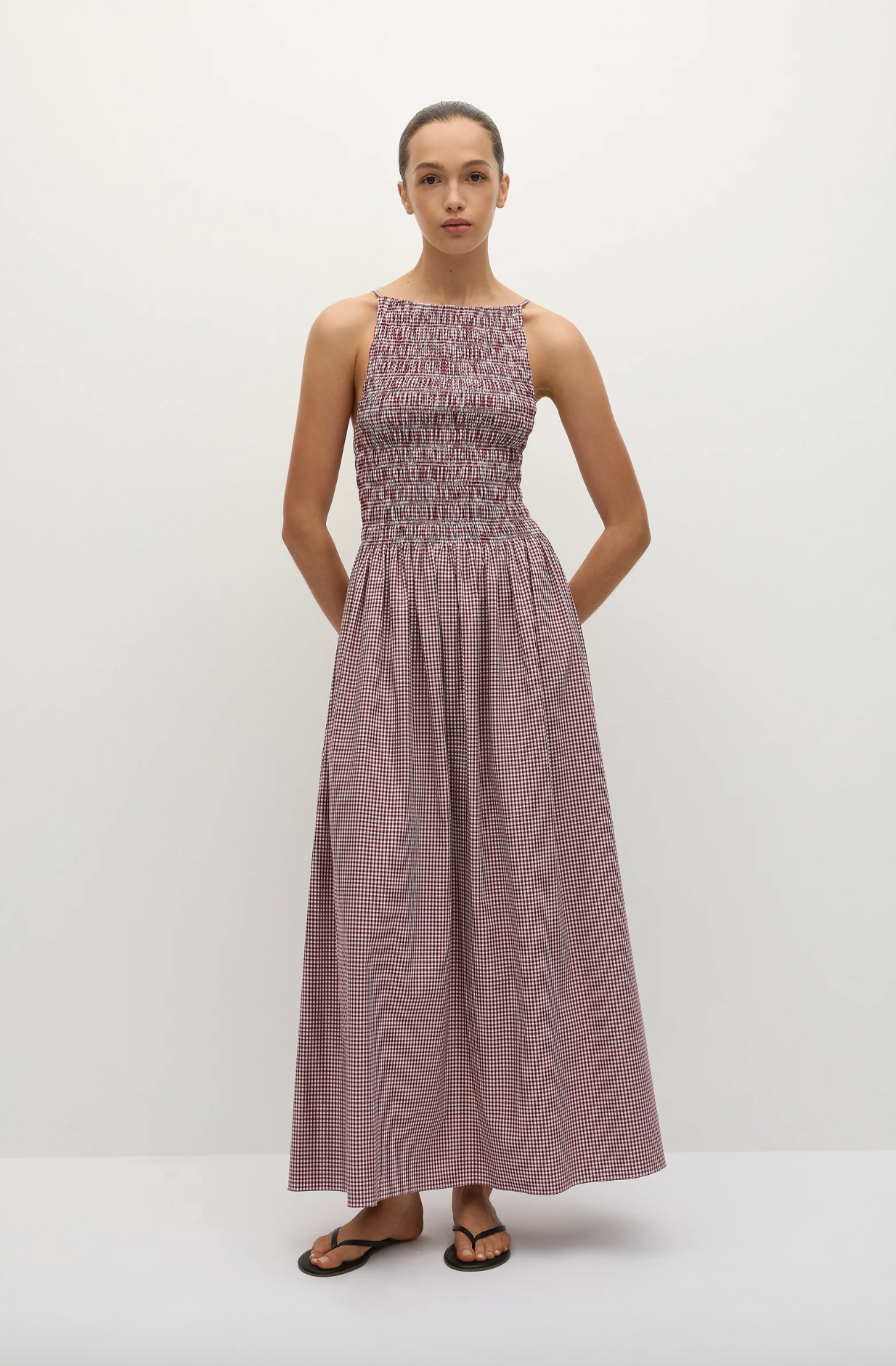 white christmas dresses Faithfull the Brand - Kjoler - Laia Maxi Dress - Gingham Deep Red