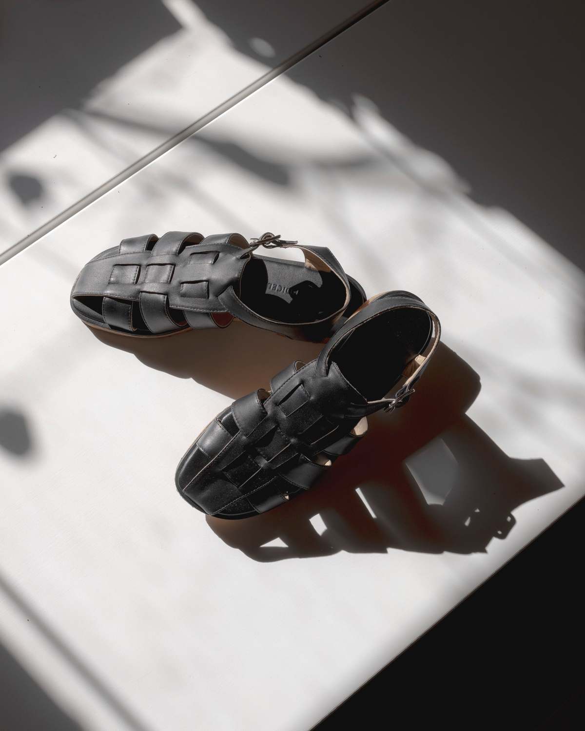 Mari Giudicelli Leather Fisherman Sandal - Black | Garmentory