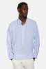 Blue&Cream Gabri Linen Pop Over Shirt - Blue/White Stripe - Thumbnail 6