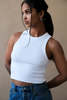 soldout.nyc Cropped Not So Basic Tank Top - White - Thumbnail 2