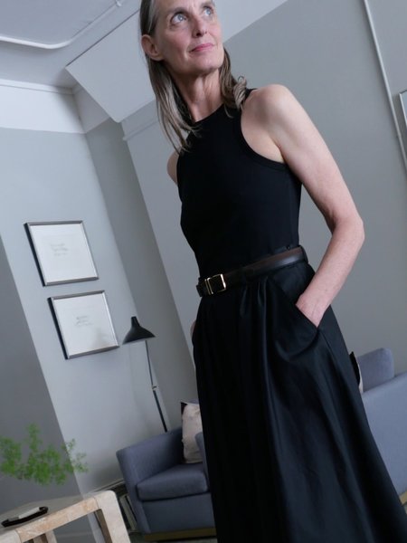 スカート MKDT Studio Novo pleated skirt in black MKDT STUDIO Novo Poplin Skirt - Black | Garmentory