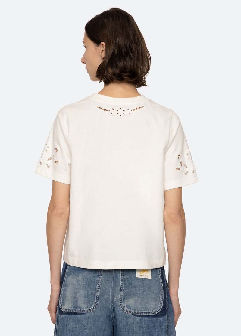 Sea NY/Marie 刺繍 Tシャツ Sea NY Marie T-Shirt - White | Garmentory